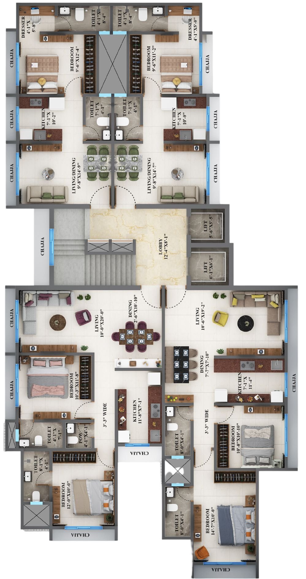 Typical floor plate layout