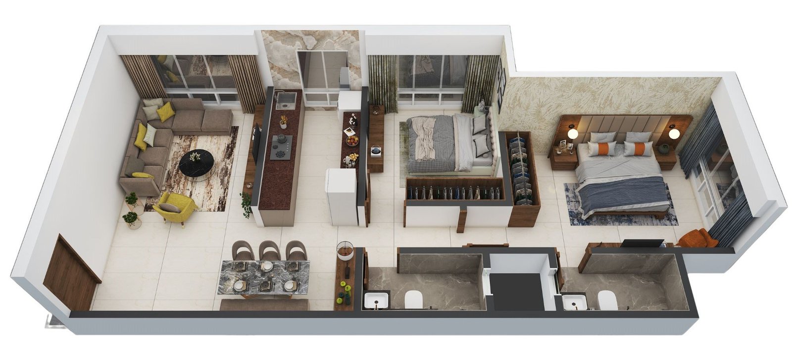 2BHK Option 2 floor plan