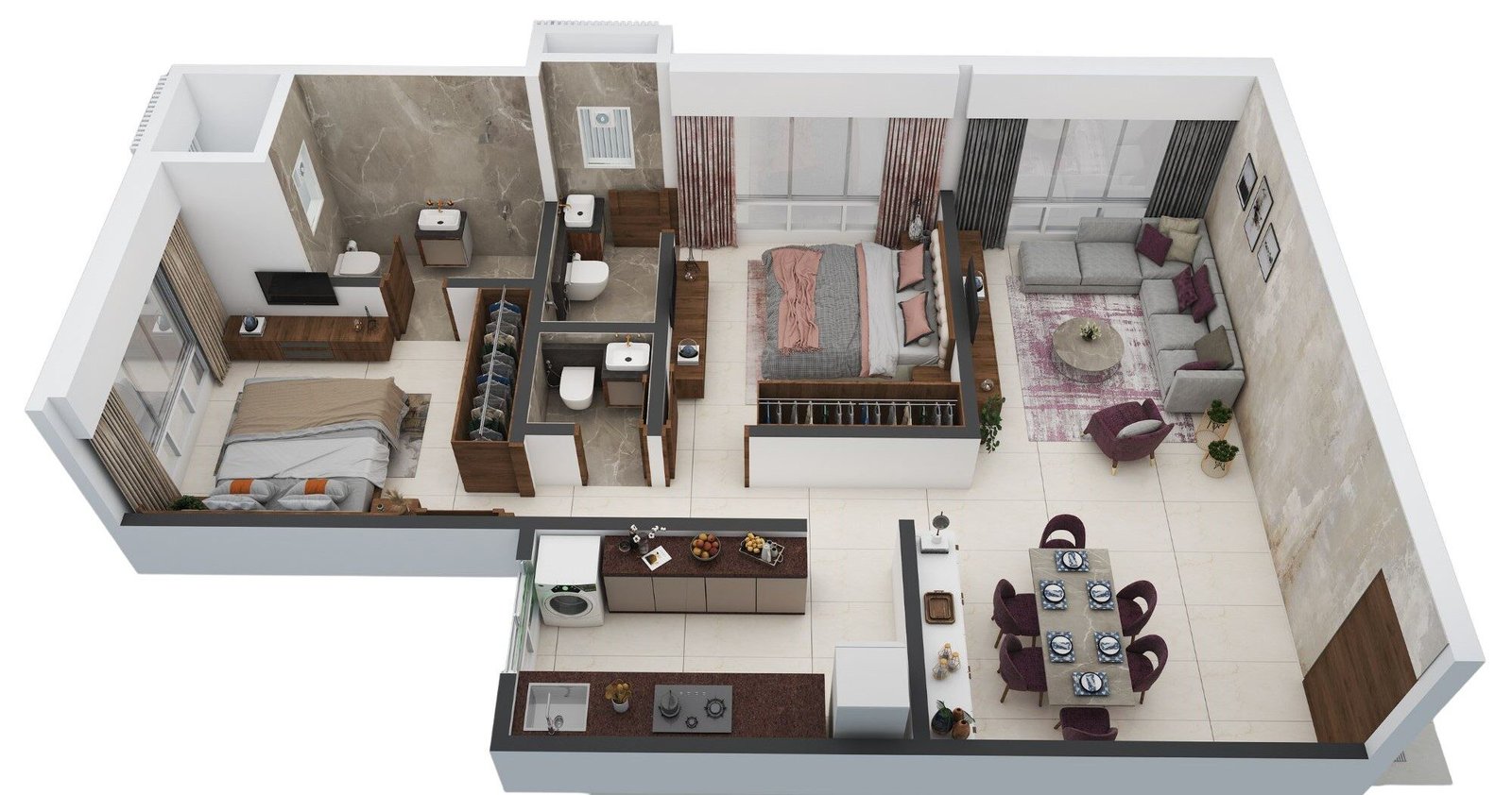 2BHK Option 1 floor plan