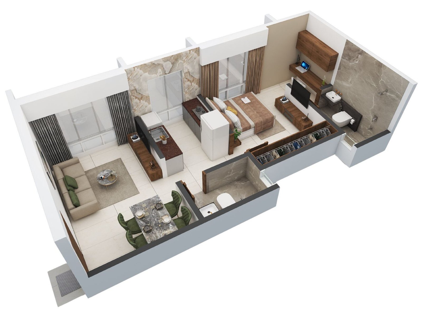 1BHK floor plan