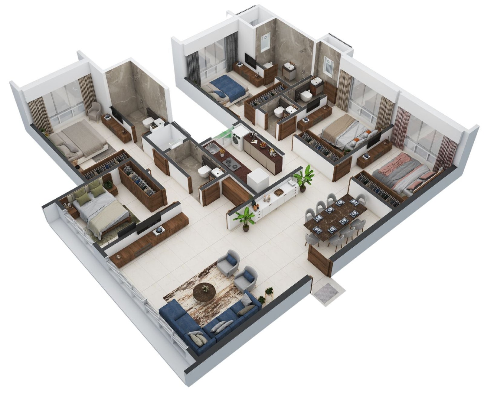 2BHK Jodi floor plan