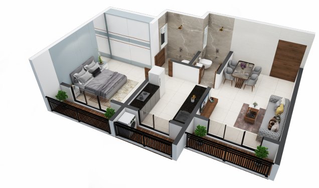Sadguru Saphale Come Home Tower 1 BHK Floor Plan