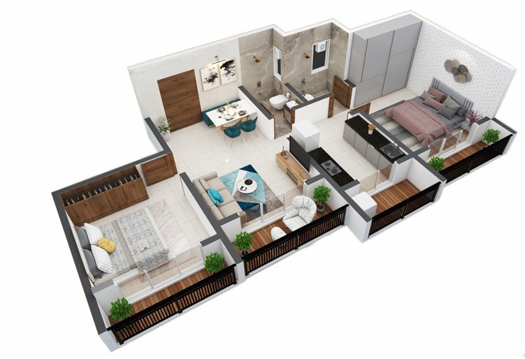 Sadguru Saphale Come Home Tower 2 BHK Floor Plan