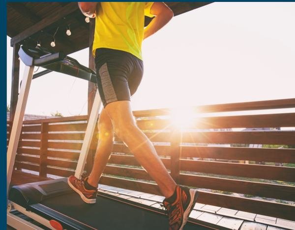 Resident on the outdoor fitness track